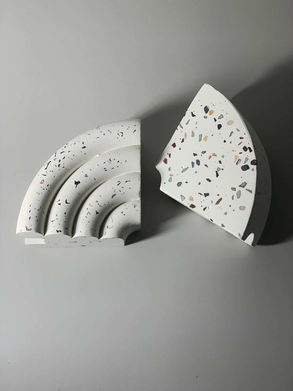 Bokstotto terrazzo bookends and candle holder, alternate angle