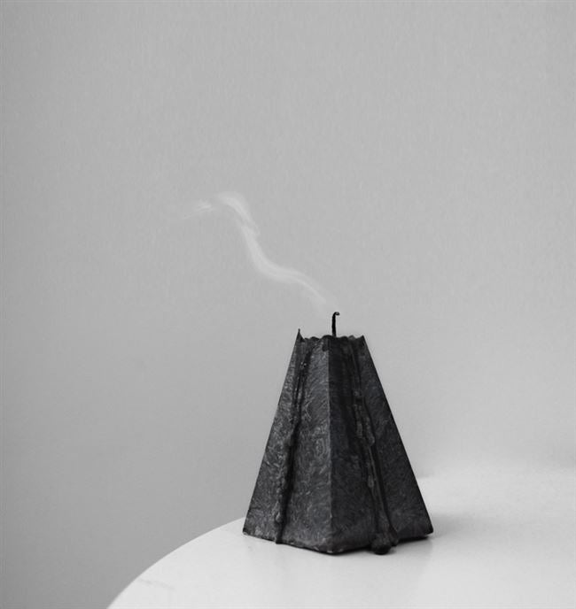 Handmade Nordic candle, close detail of the wax