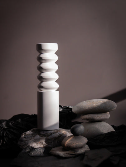 Salt and pepper grinder in white